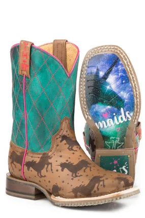 Girls Tin Haul "Magic Unicorns" Western Square Toe Boot