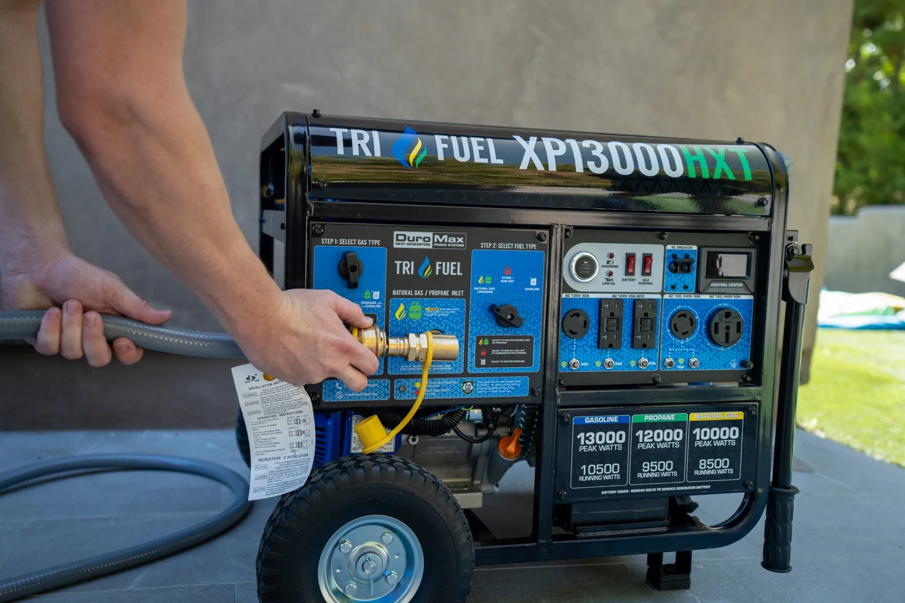 13,000 Watt Tri Fuel Portable HXT Generator w/ CO Alert