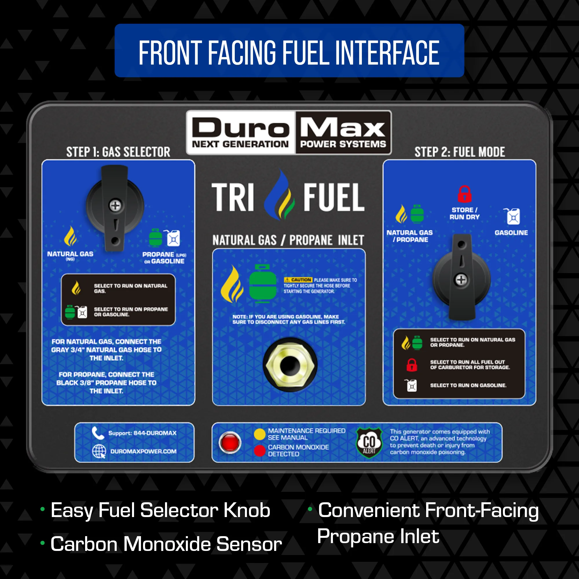 13,000 Watt Tri Fuel Portable HXT Generator w/ CO Alert