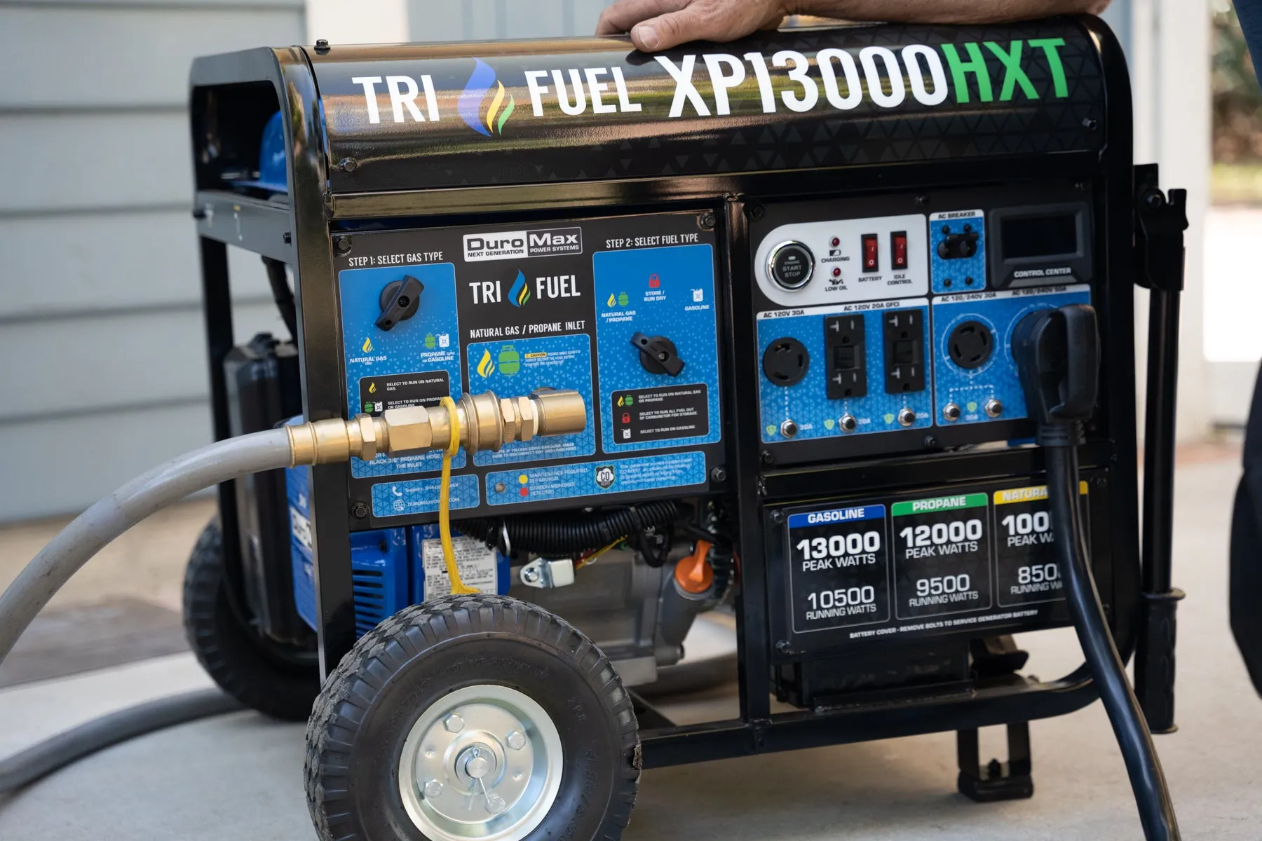 13,000 Watt Tri Fuel Portable HXT Generator w/ CO Alert