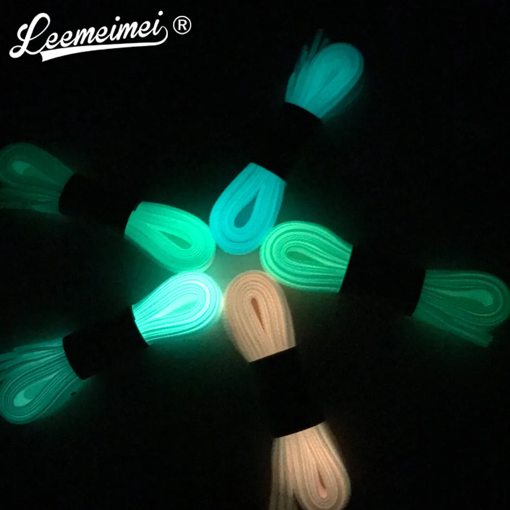 1pair 80-100cm sport luminous shoelace glow in the dark color fluorescent shoelace Athletic Sport shoe lace reflective shoelaces