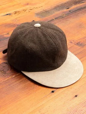 2 Tone Wool Cap in Khaki Green/Beige