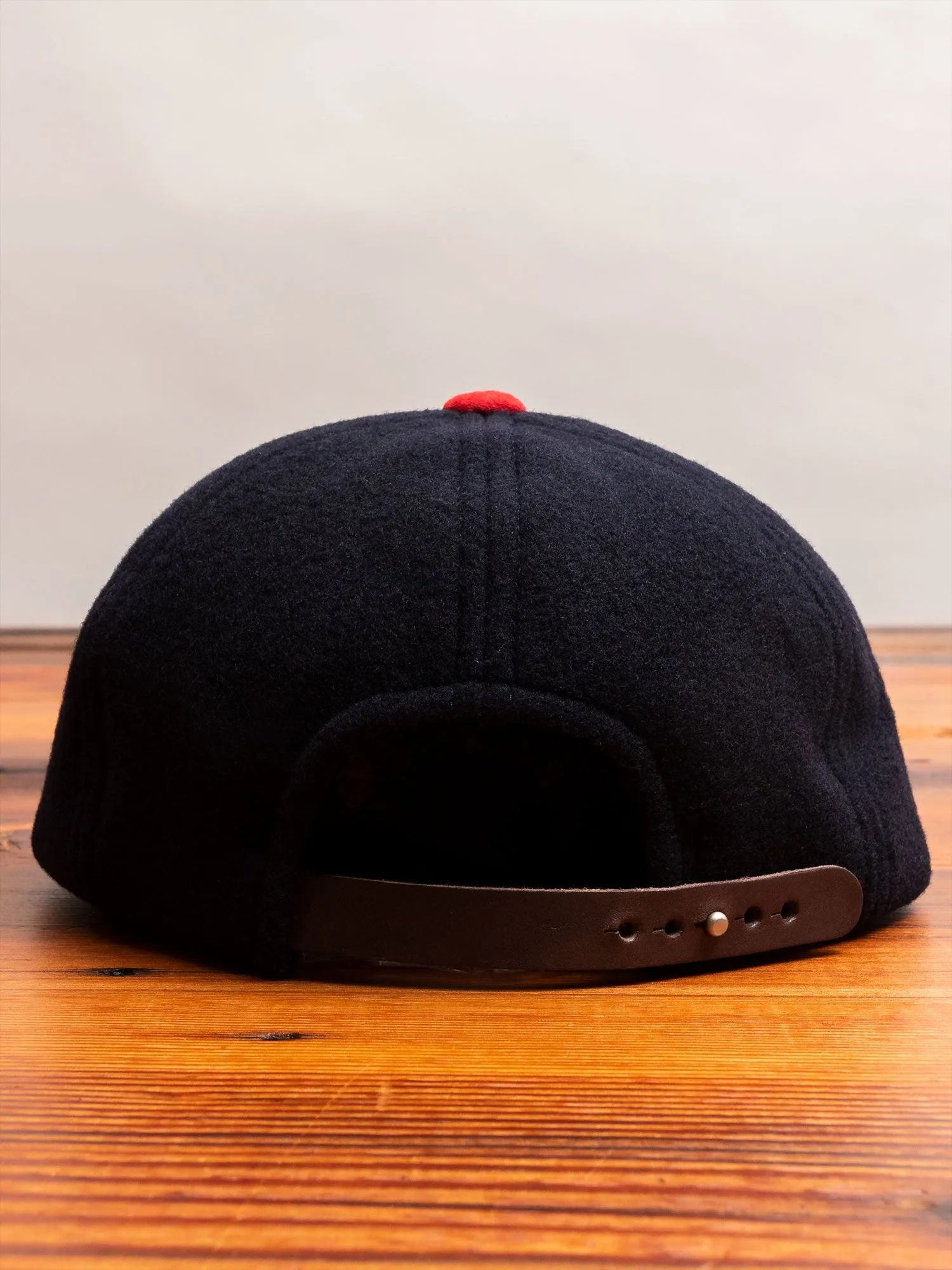 2 Tone Wool Cap in Navy/Red