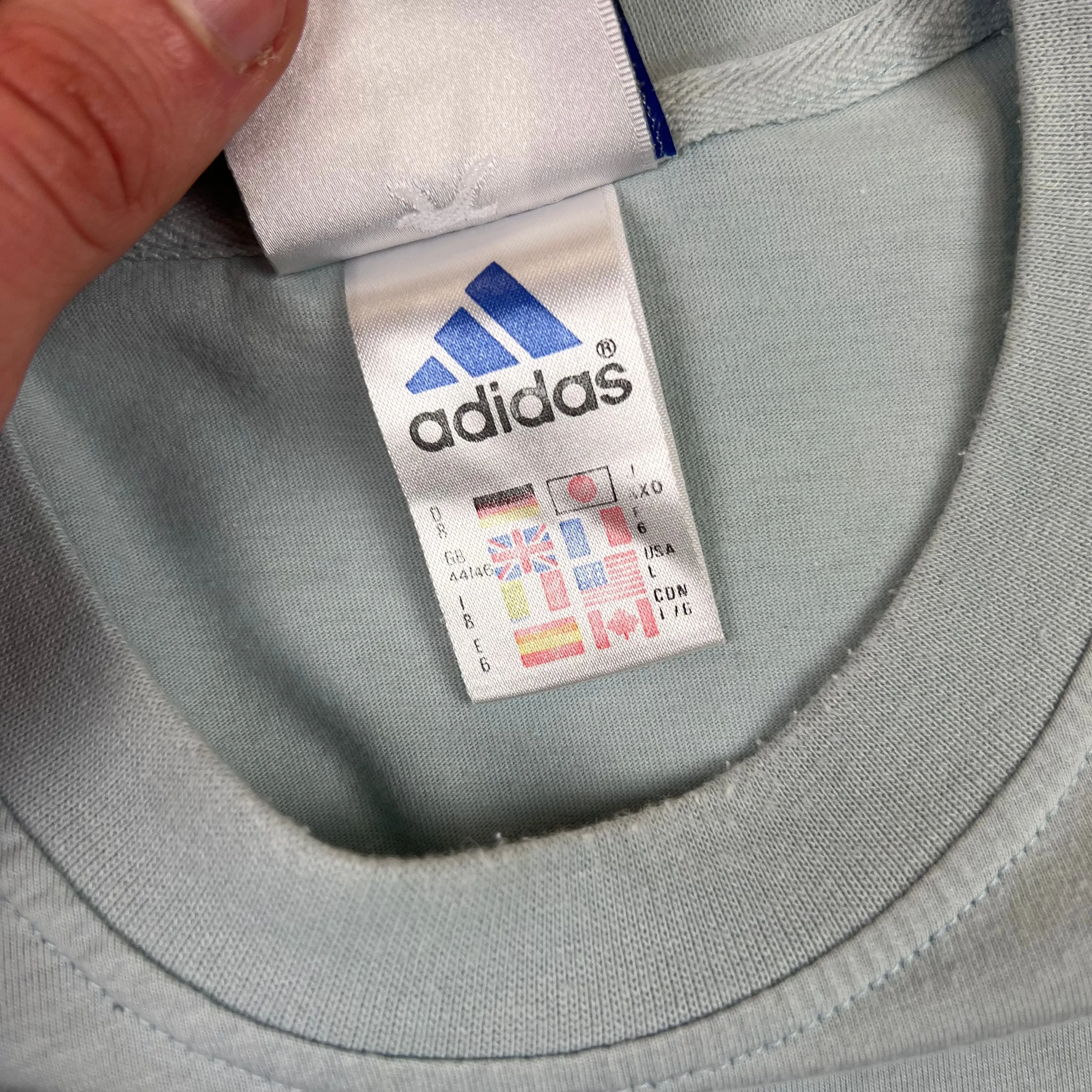 Adidas 90's Light Blue Logo T-shirt