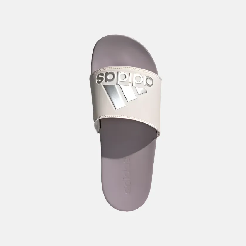 Adidas Adilette Comfort Women's Slides -Preloved Fig/Silver Metallic/Putty Mauve