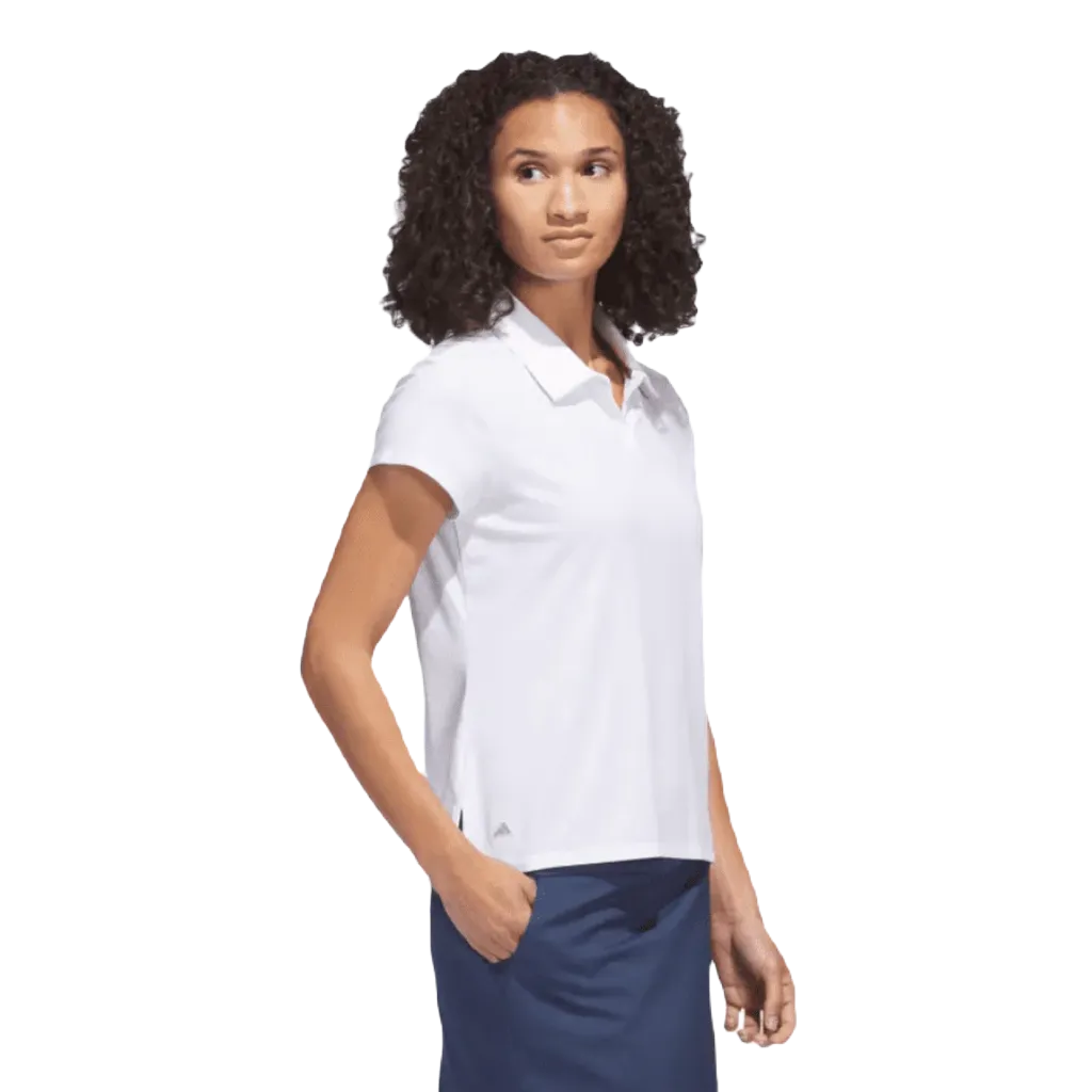 Adidas Ladies Go-To Heathered Polo Shirt - White