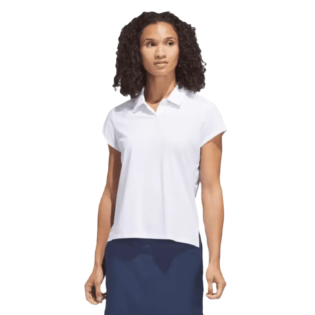 Adidas Ladies Go-To Heathered Polo Shirt - White