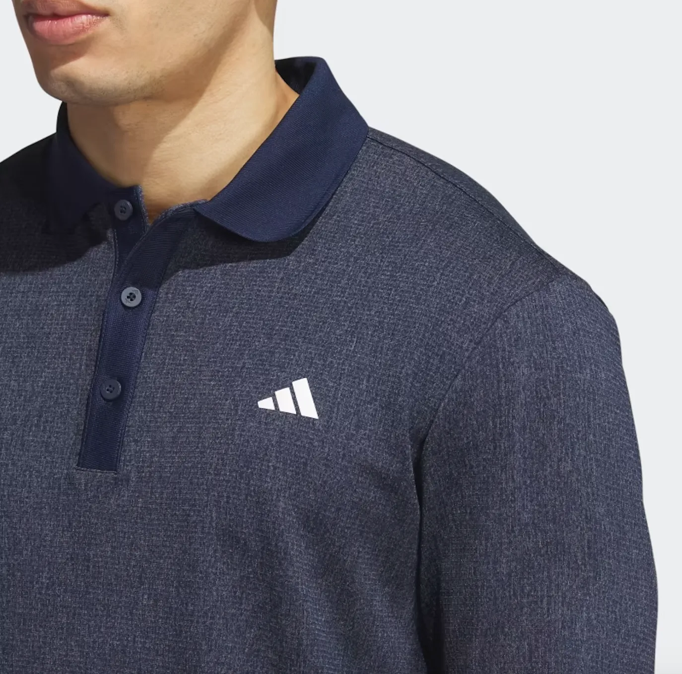 Adidas Long Sleeve Heathered Polo