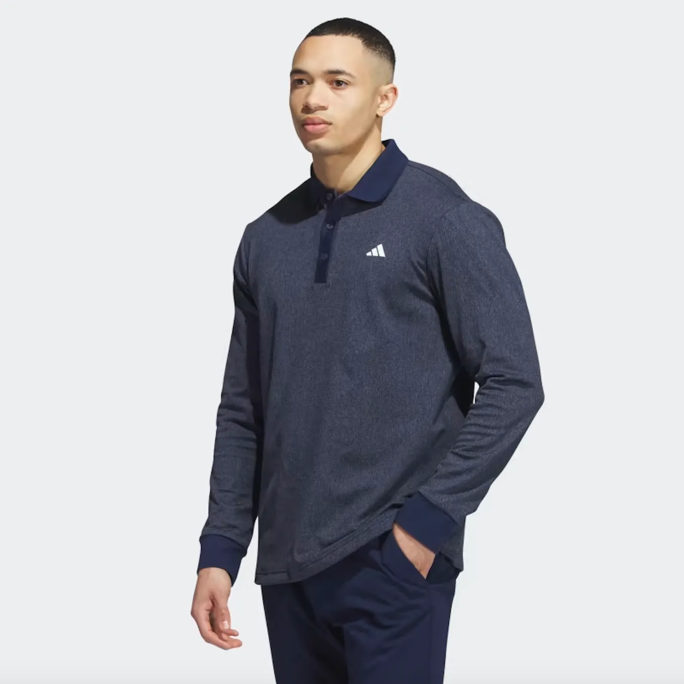 Adidas Long Sleeve Heathered Polo