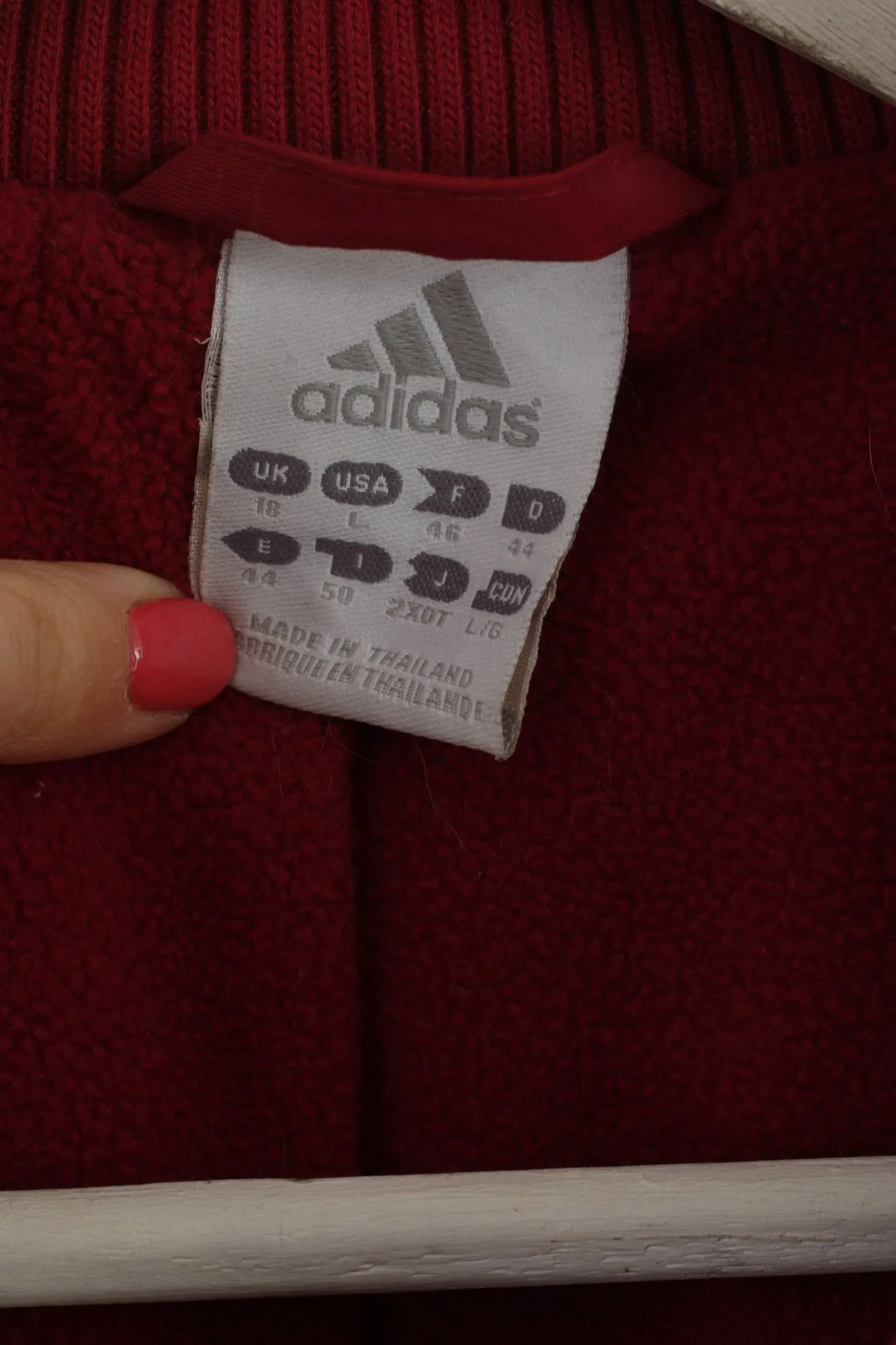 Adidas Women 18 L Jacket Maroon Padded Nylon Zip Up Bomber Warm Top