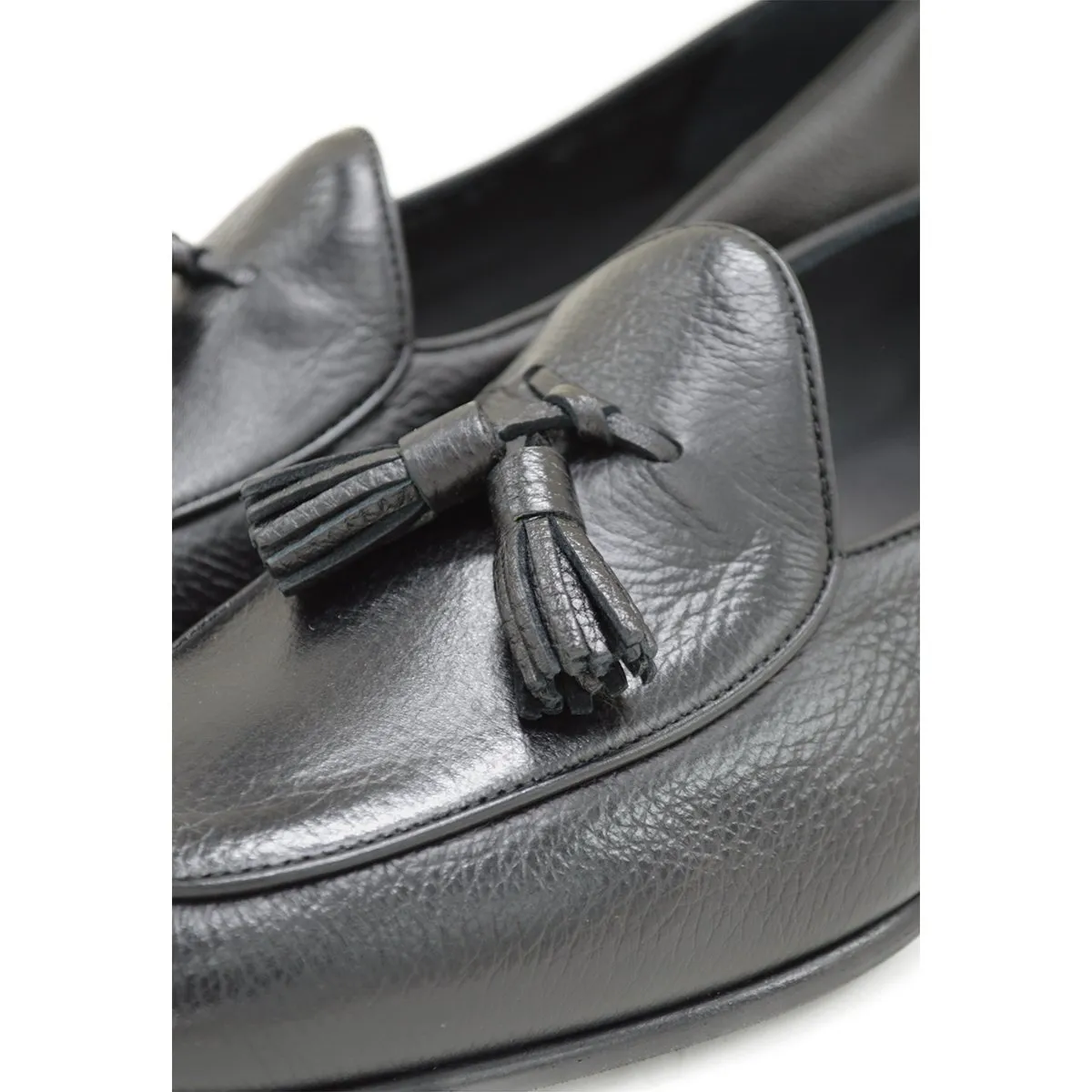 Berwick 1707 Tassel Belgian Loafer (4951) -Black Deerskin