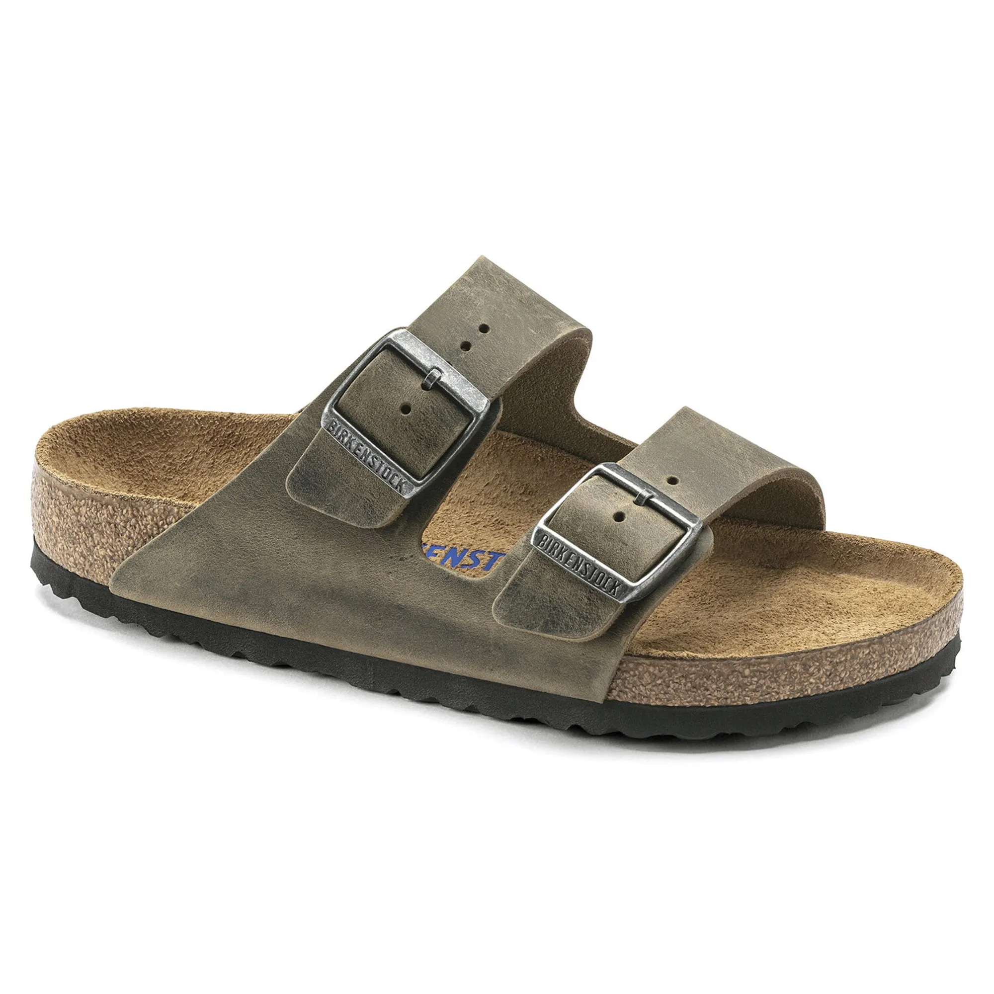 Birkenstock Arizona SFB Sandals - Faded Khaki Oiled Leather