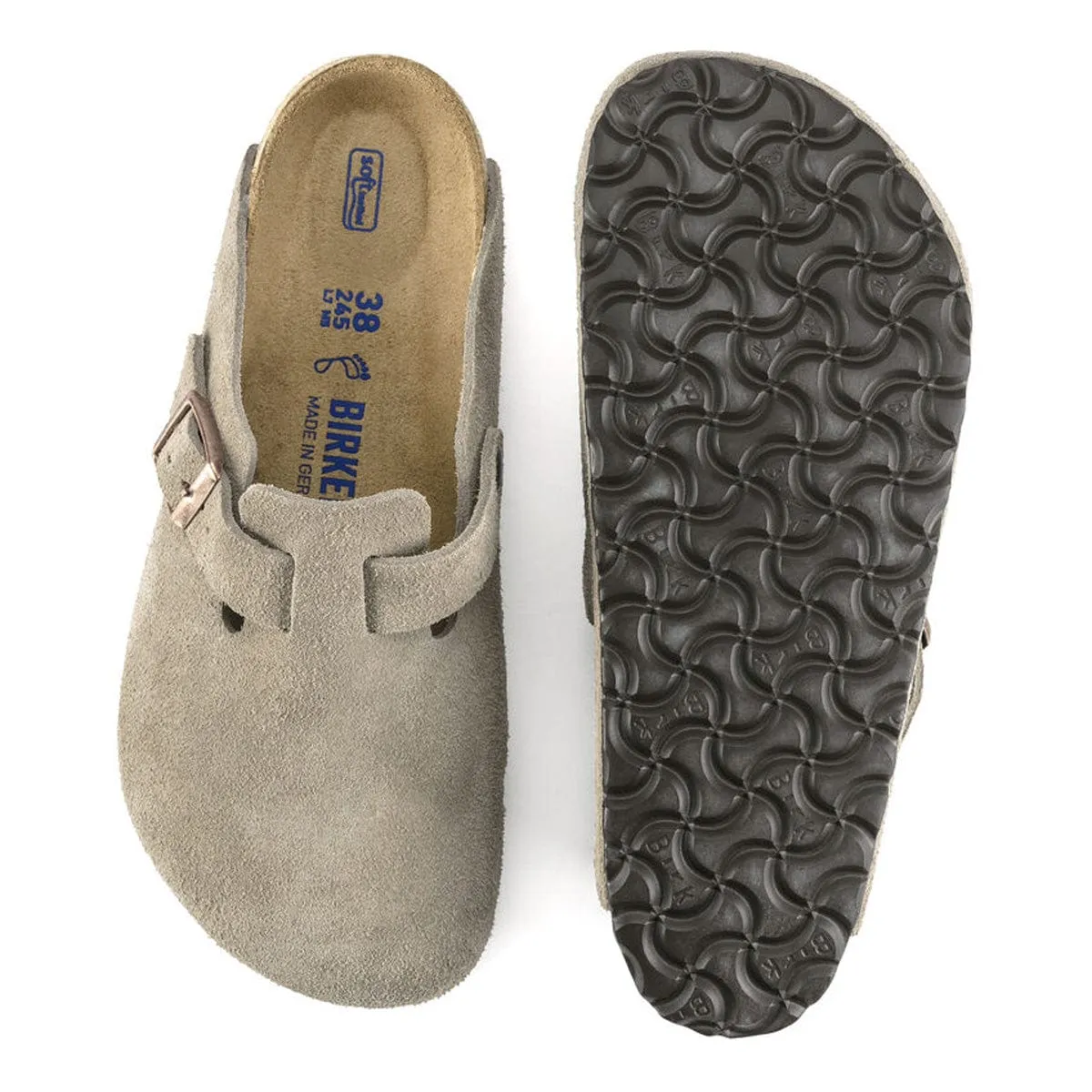 Birkenstock Boston Soft Footbed Regular Taupe Suede