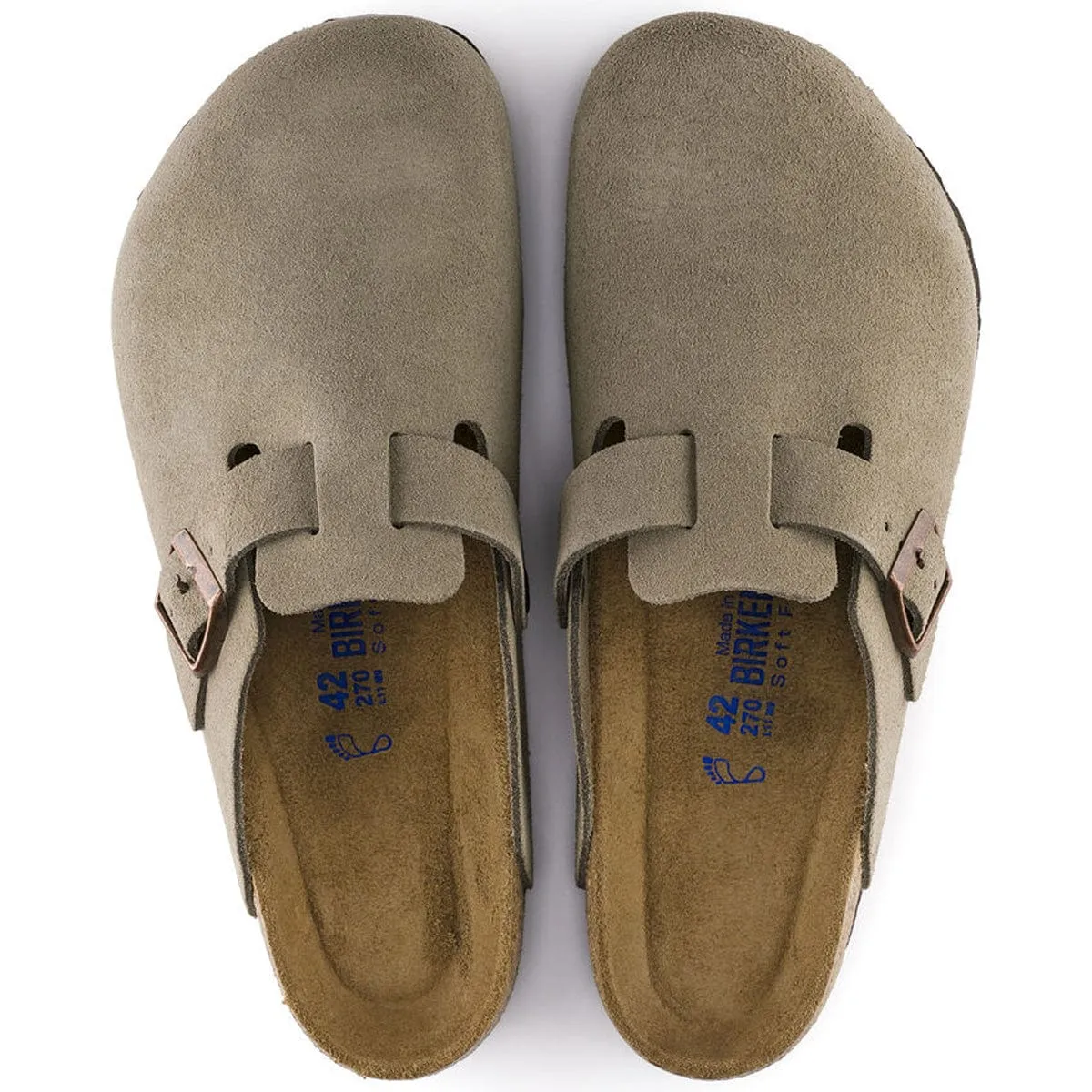 Birkenstock Boston Soft Footbed Regular Taupe Suede