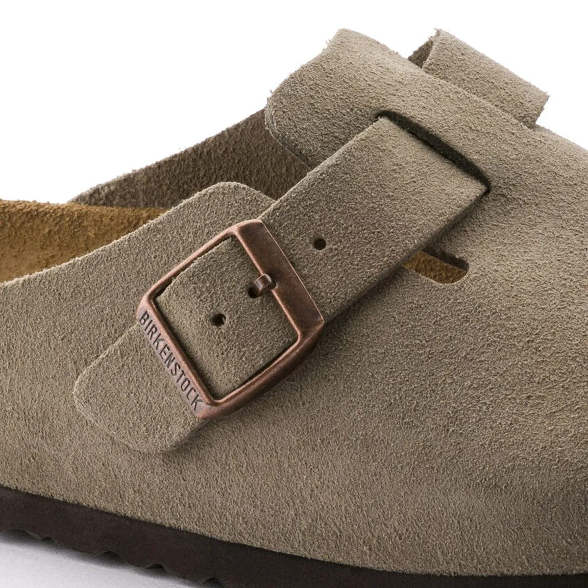 Birkenstock Boston Soft Footbed Regular Taupe Suede