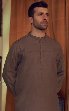 BLENDED KURTA-BROWN