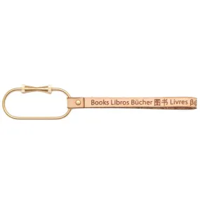 Books in Any Language Leather Keychain