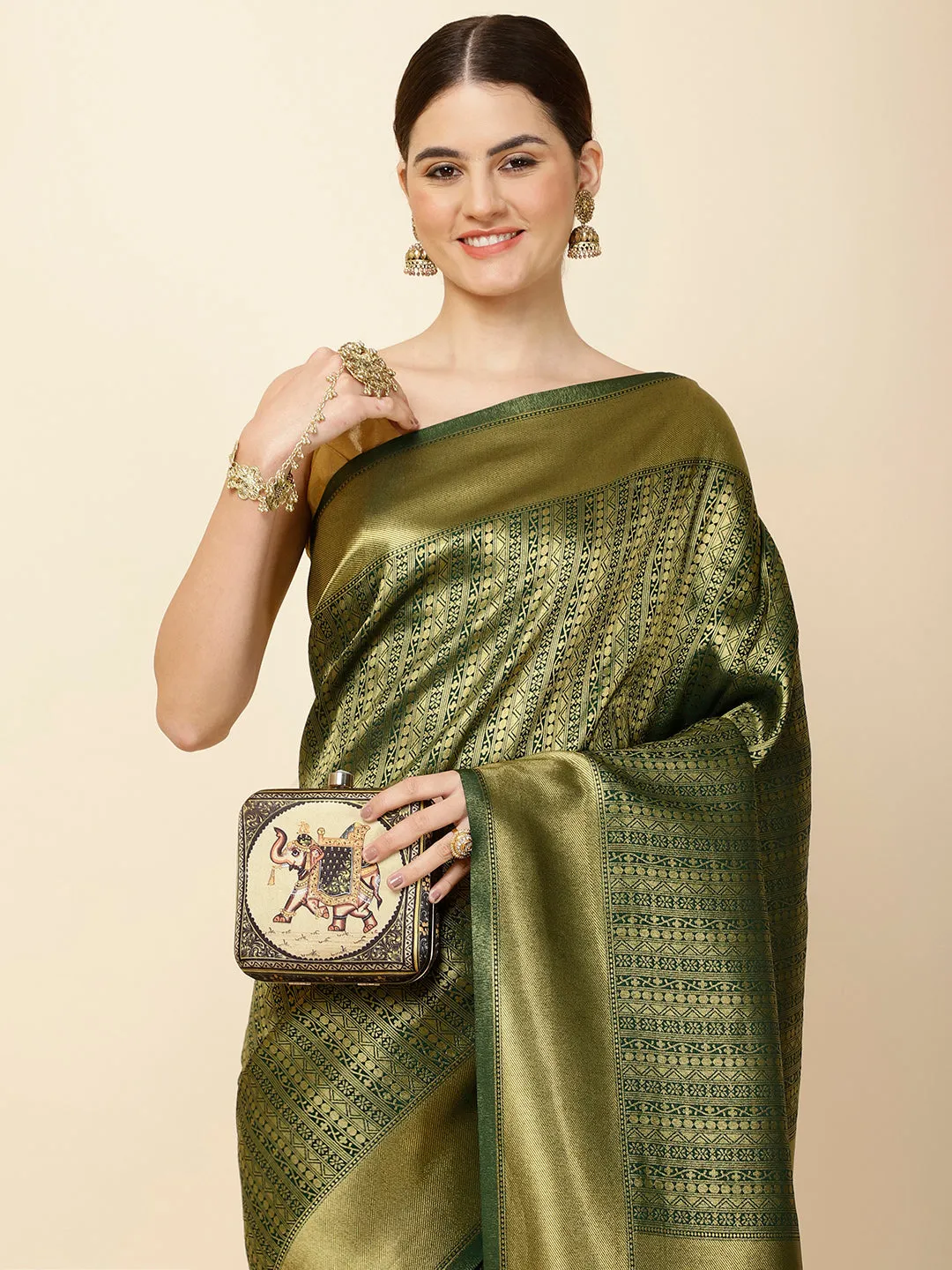 Brocade Zari Jaal Woven Handloom Saree