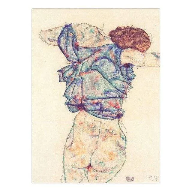 Canvas Oil  Paintings Poster Unframed Drawings Austrian Egon Schiele