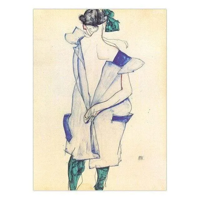 Canvas Oil  Paintings Poster Unframed Drawings Austrian Egon Schiele