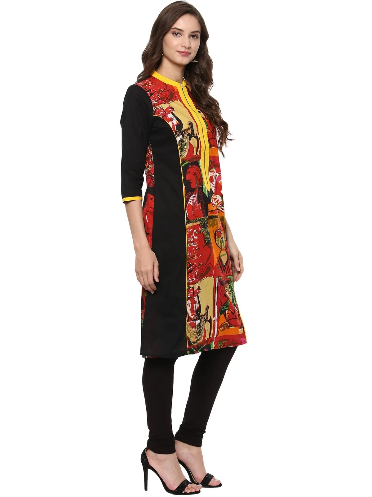 Casual 3/4 Sleeve Printed  Kurti