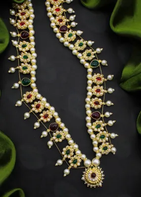 CHIC & TRENDY  PEARL  KOLHAPURI  SAAJ