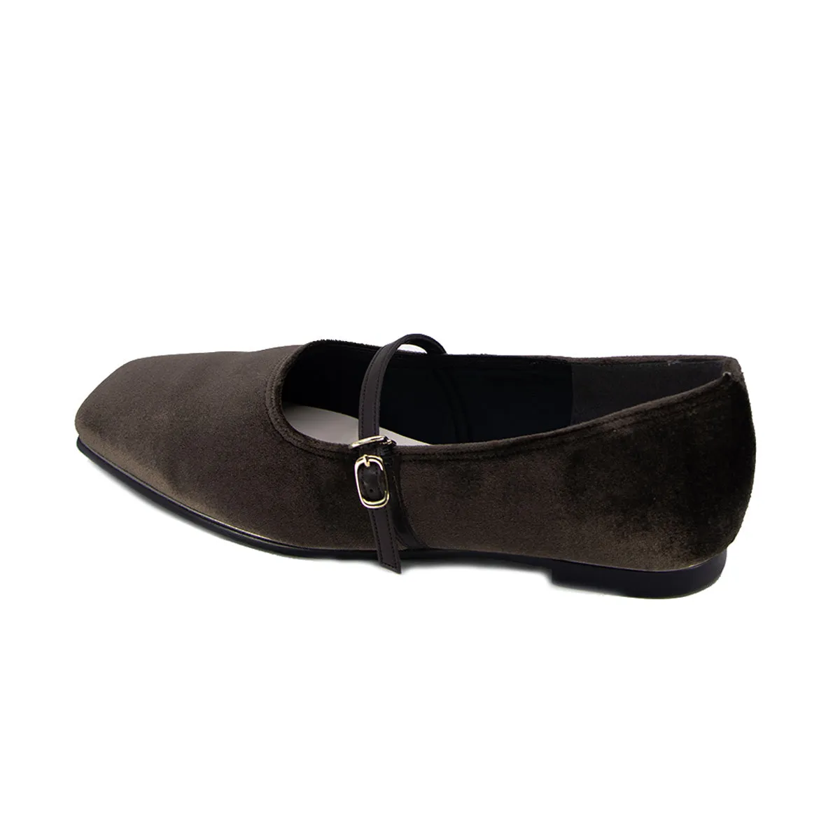 DIONE DARK OAK STRAP FLATS