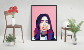 Dua Lipa Custom Printing, Home Decor, Wall Hanging, Custom Music Canvas, Dua Lipa Home Decor