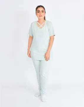 EDBR Pistachio Ladies Night Wear-Ash Grey