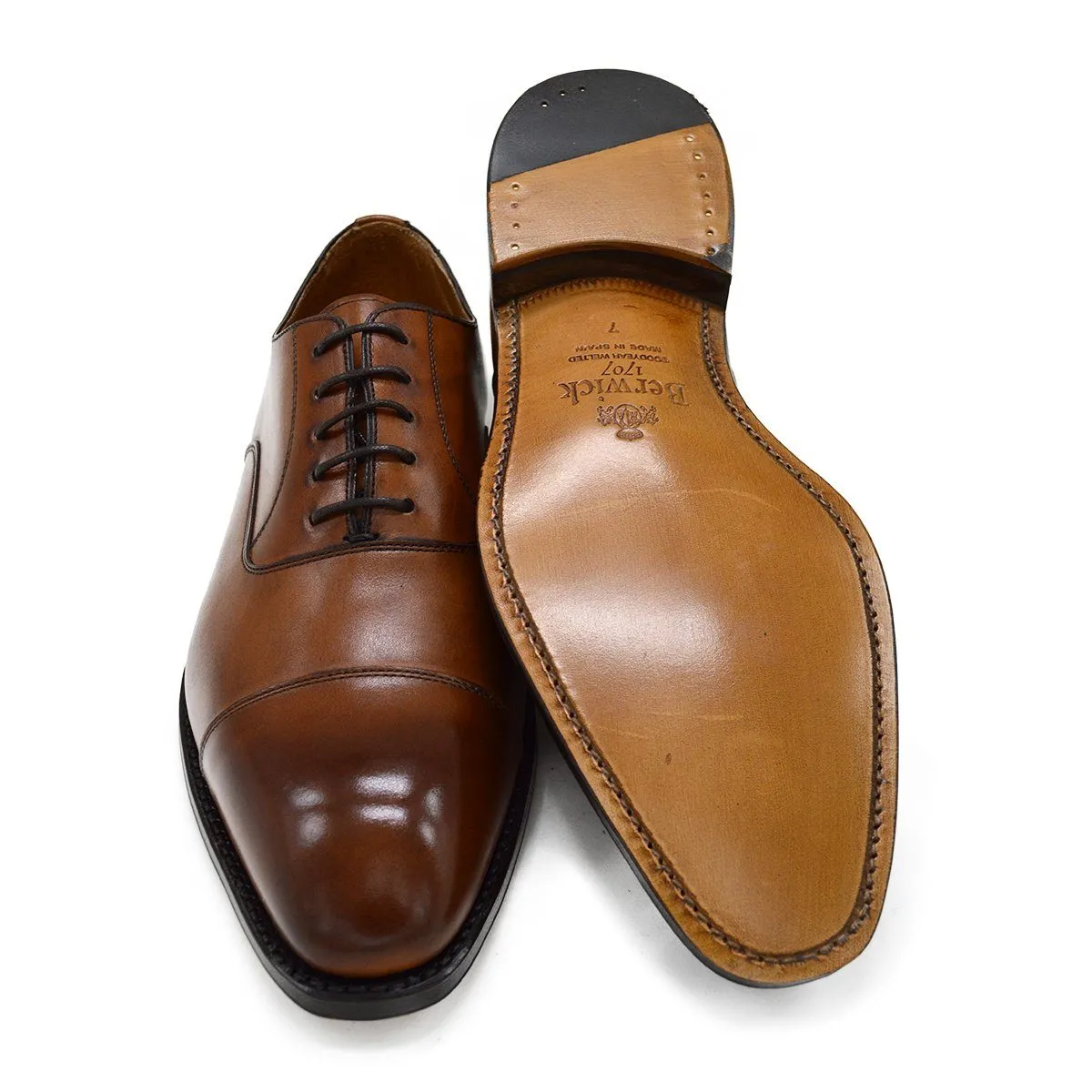 FACTORY SECOND Berwick 1707 Straight Cap Oxford (5217) - Light Tan