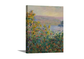 Flower Beds at Vetheuil | Claude Monet Masters Classic Art in Gallery Wrapped Canvas | Various Sizes