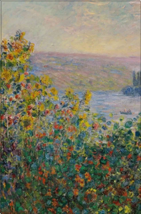 Flower Beds at Vetheuil | Claude Monet Masters Classic Art in Gallery Wrapped Canvas | Various Sizes