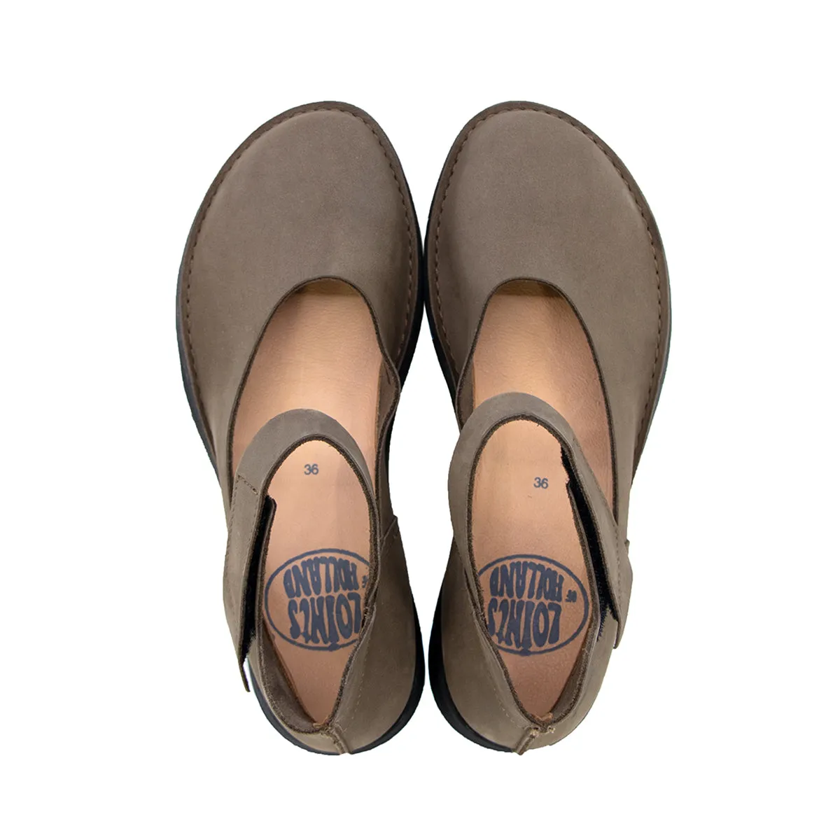 Froom Taupe Supported Strap Flats