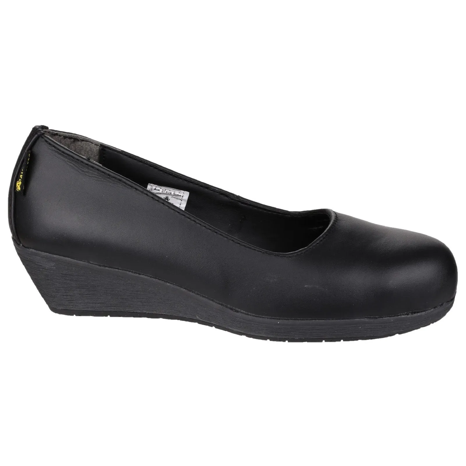 FS107 Antibacterial Memory Foam Slip on Wedged Safety Court Shoe