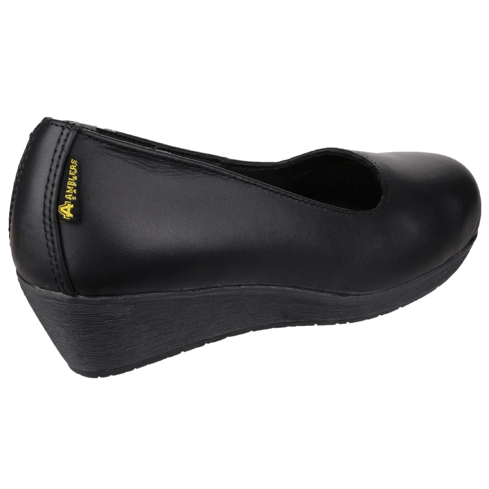 FS107 Antibacterial Memory Foam Slip on Wedged Safety Court Shoe