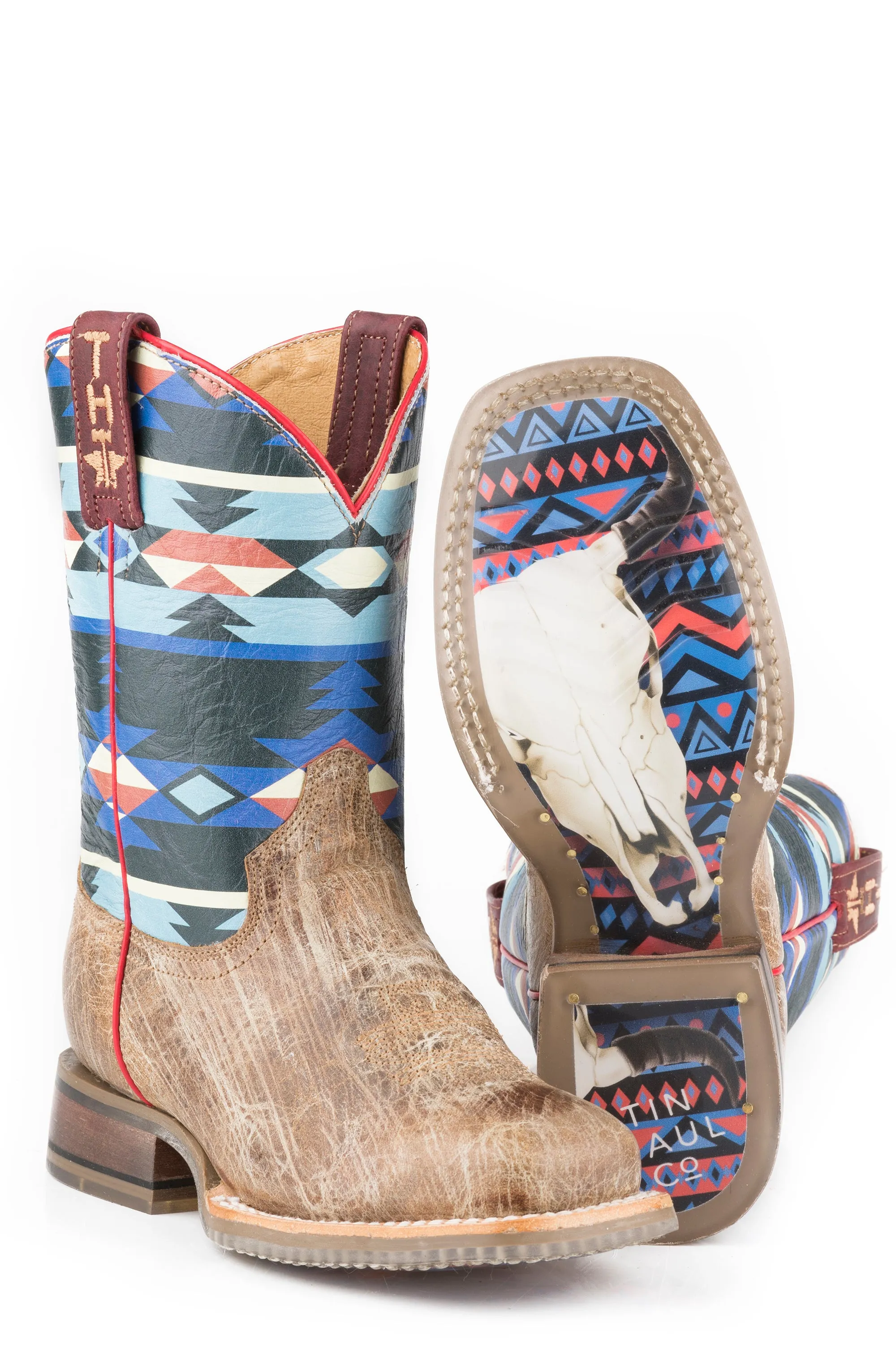 Girls Tin Haul "Awesome Aztec" Western Square Toe Boot