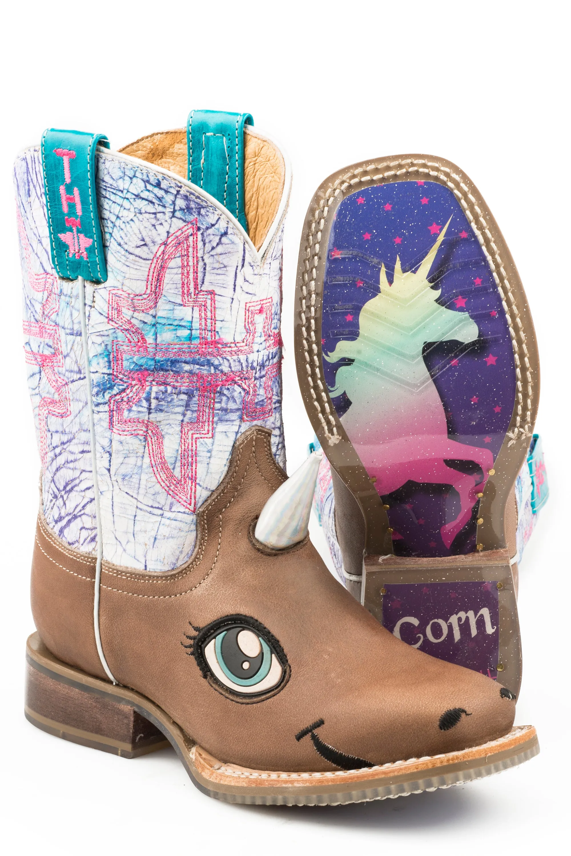 Girls Tin Haul "Unicorn" Western Square Toe Boot