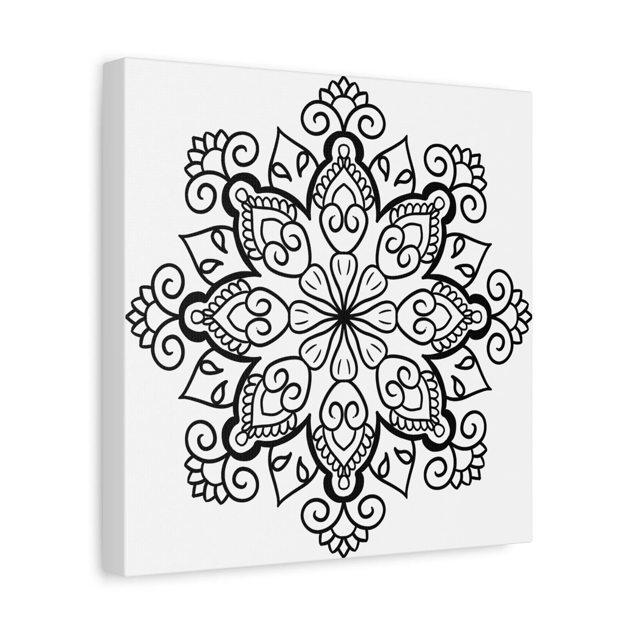 Handmade Black & White Mandala Art - Matte Canvas, Stretched, 1.25