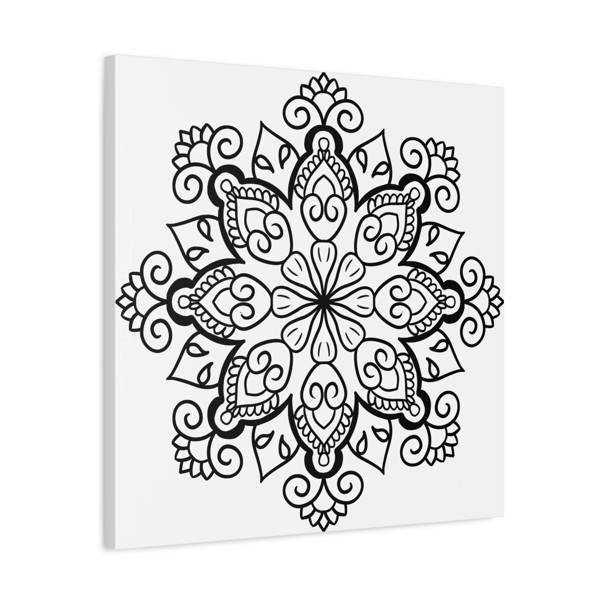 Handmade Black & White Mandala Art - Matte Canvas, Stretched, 1.25