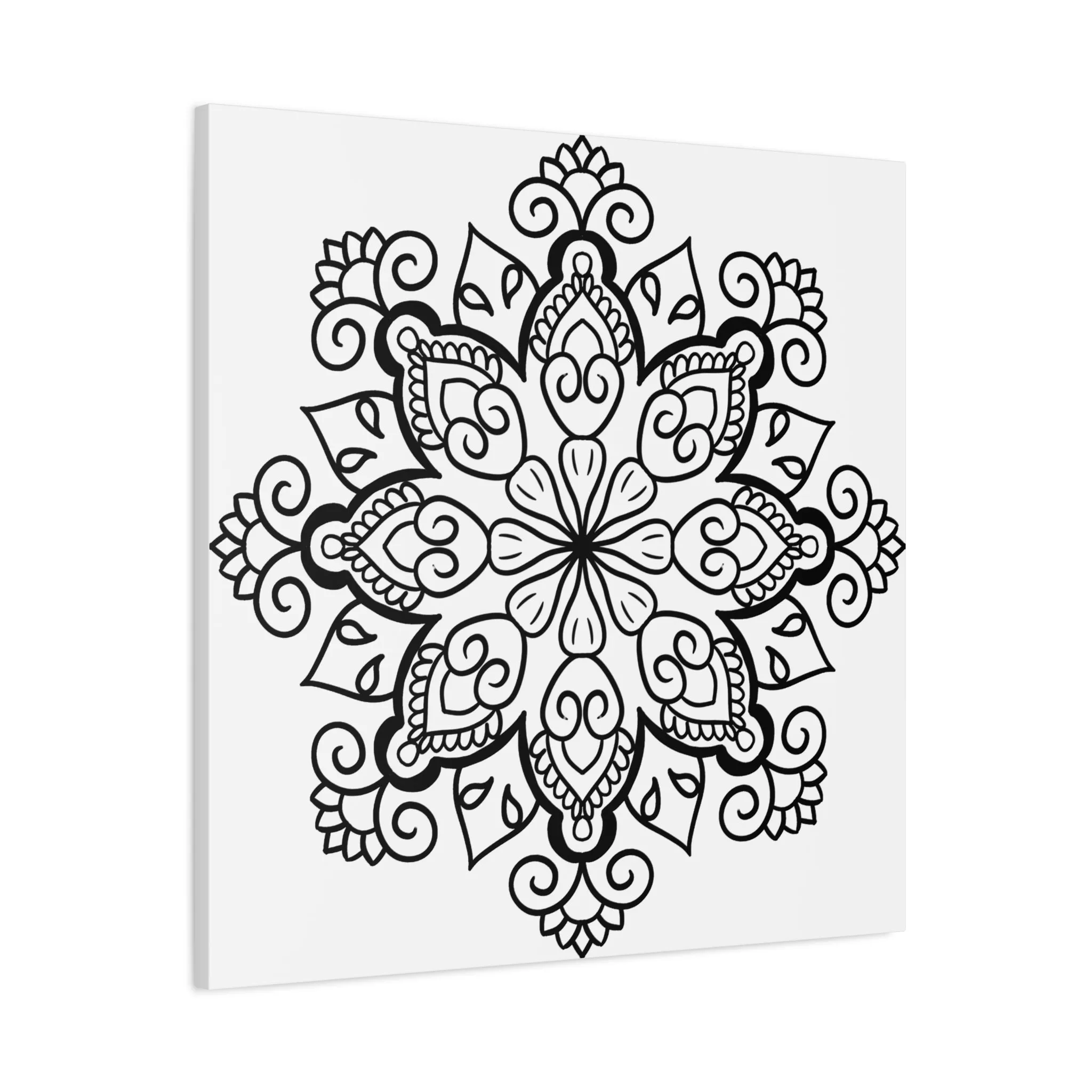 Handmade Black & White Mandala Art - Matte Canvas, Stretched, 1.25