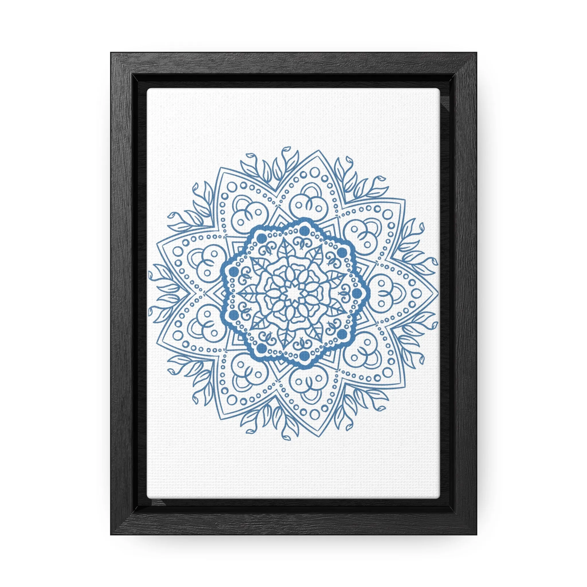 Handmade Mandala Art - Steel Blue - Gallery Canvas Wraps