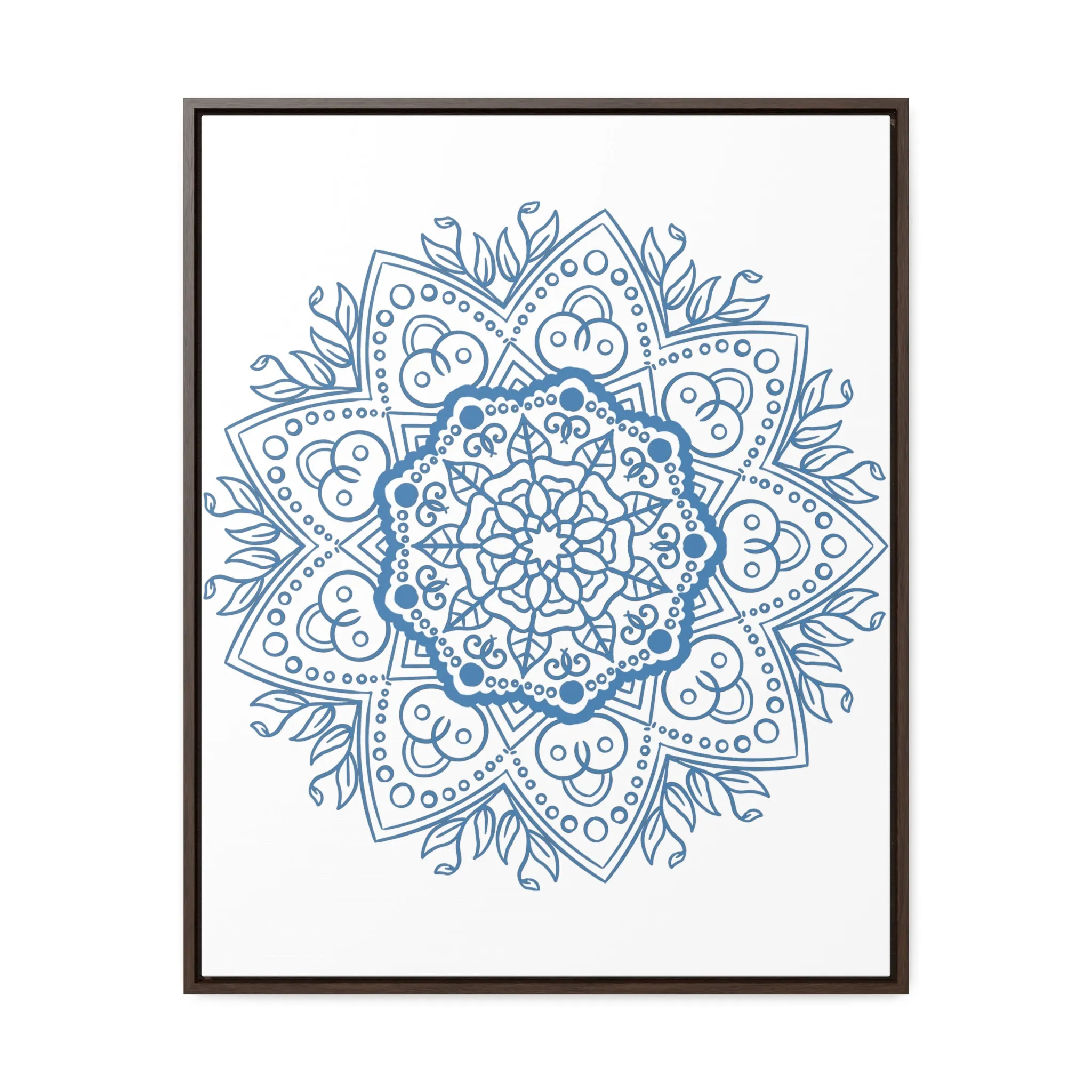 Handmade Mandala Art - Steel Blue - Gallery Canvas Wraps