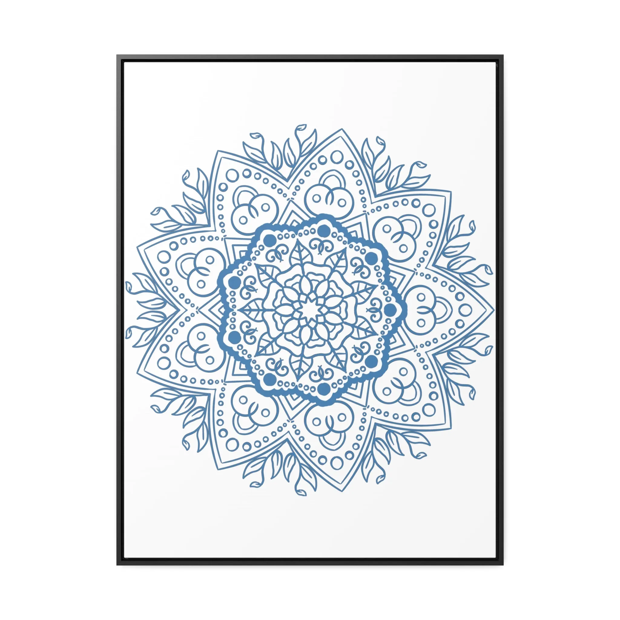 Handmade Mandala Art - Steel Blue - Gallery Canvas Wraps