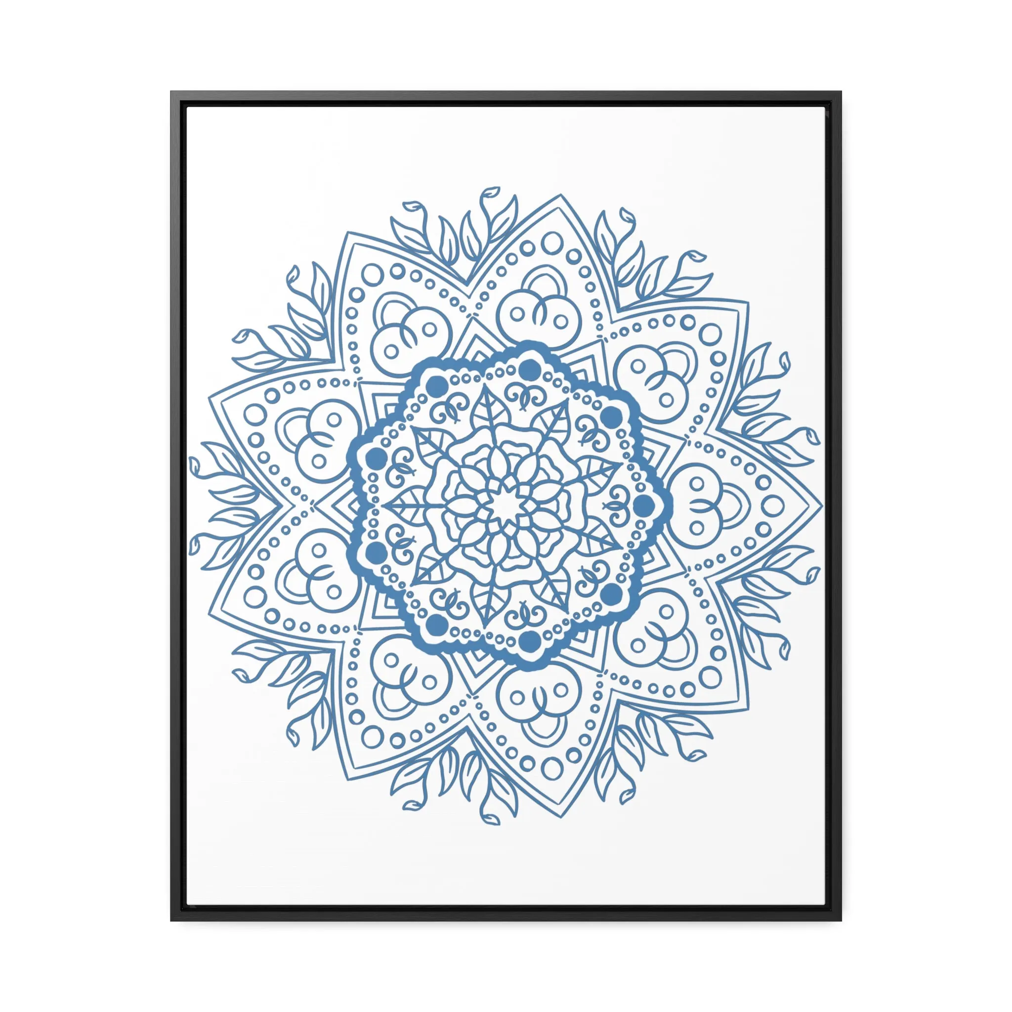 Handmade Mandala Art - Steel Blue - Gallery Canvas Wraps