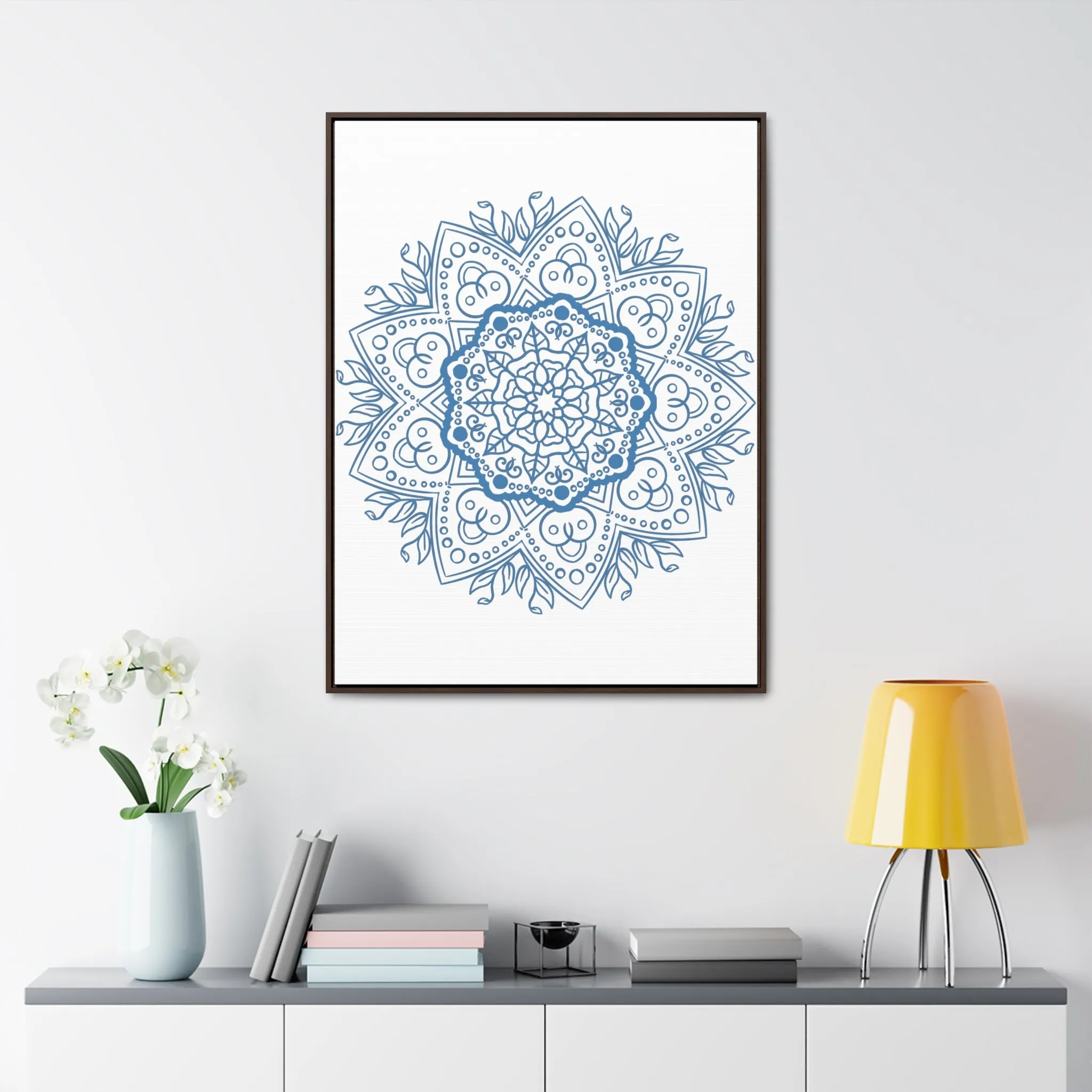 Handmade Mandala Art - Steel Blue - Gallery Canvas Wraps