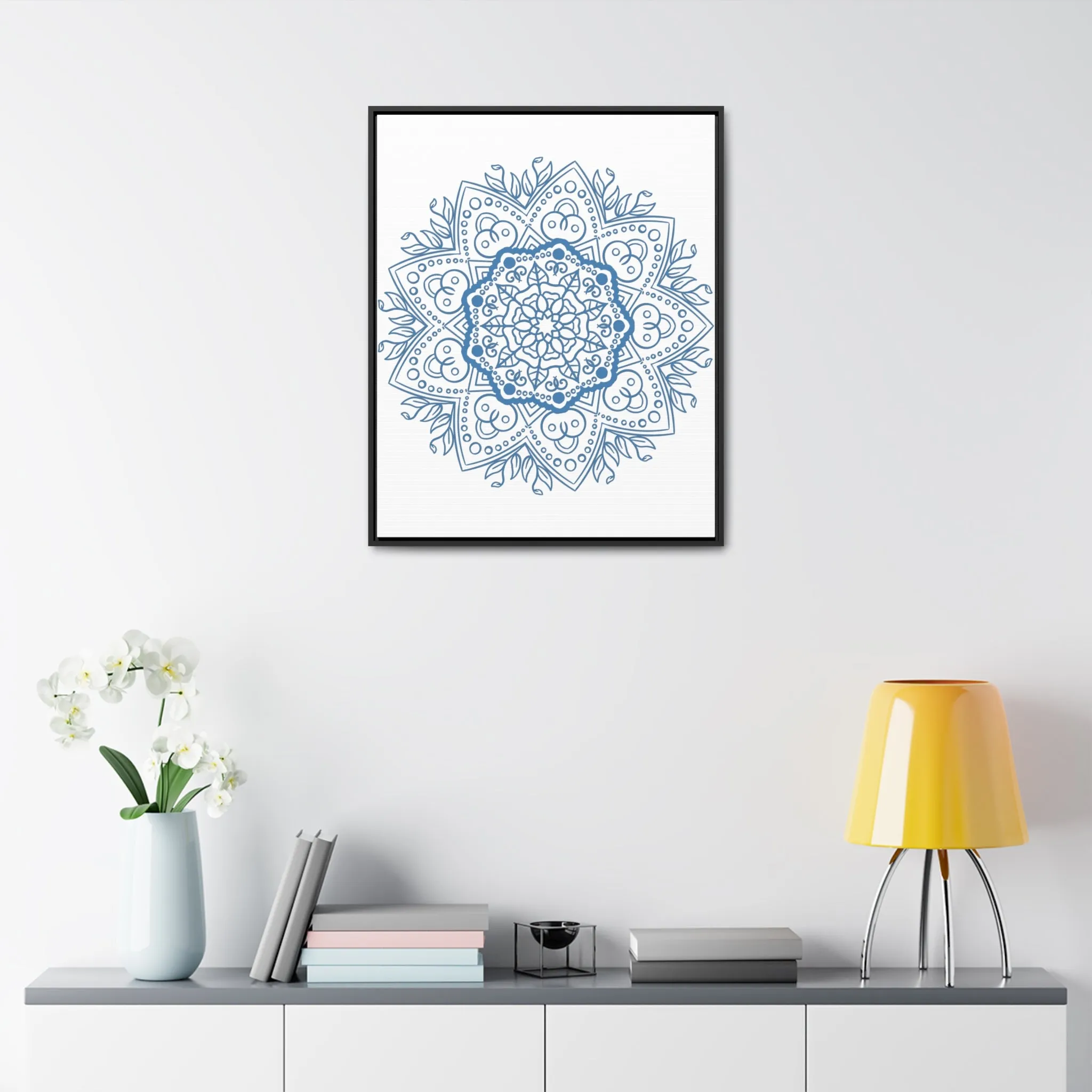 Handmade Mandala Art - Steel Blue - Gallery Canvas Wraps