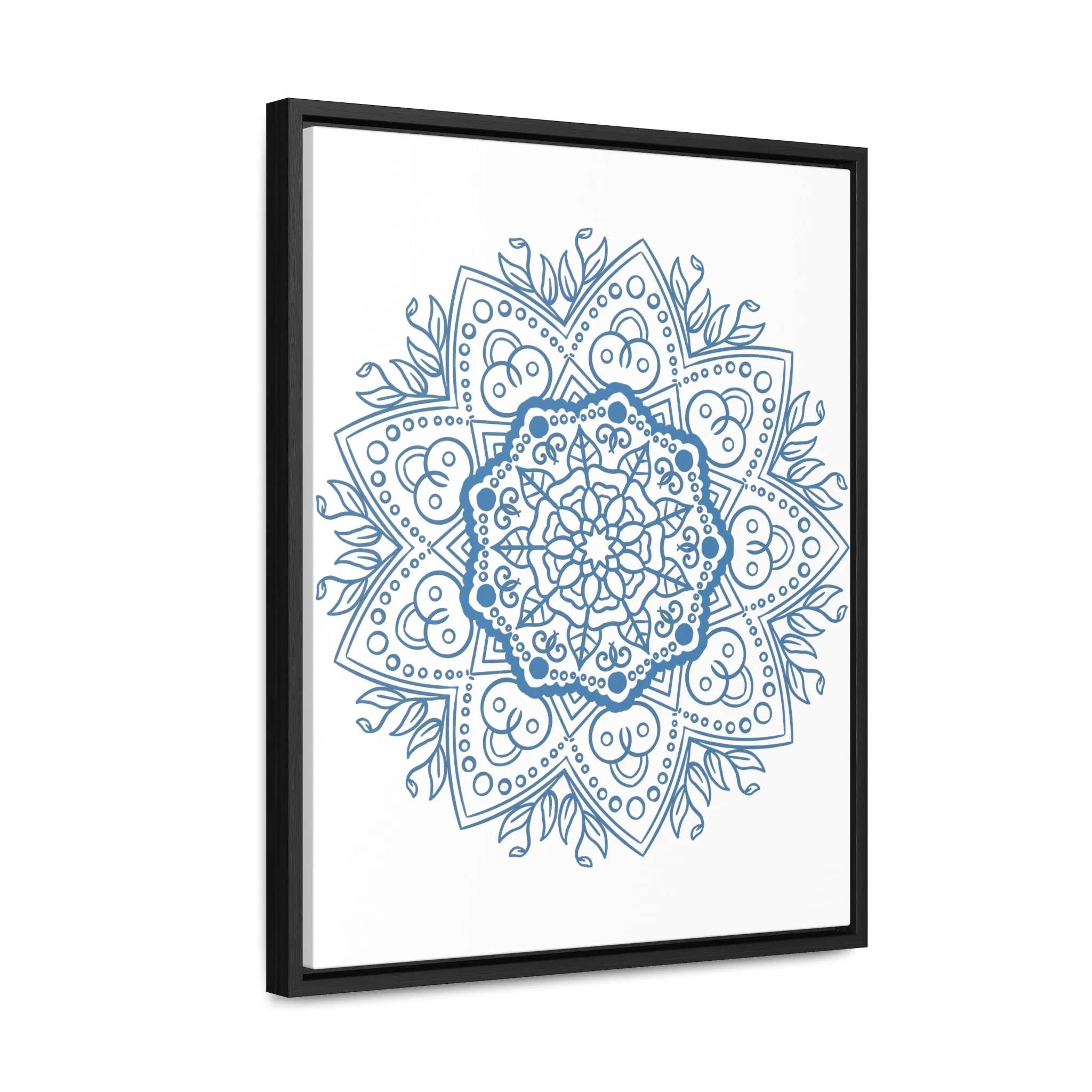 Handmade Mandala Art - Steel Blue - Gallery Canvas Wraps