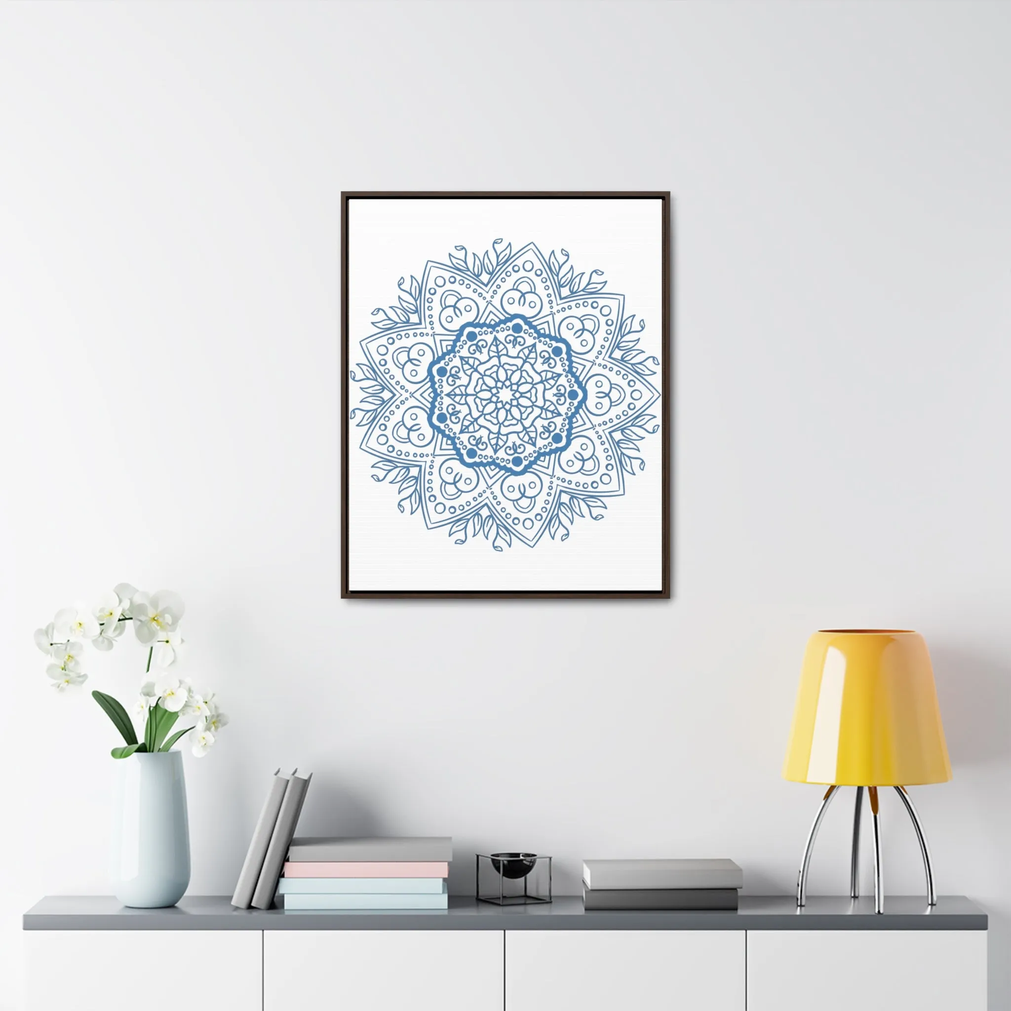 Handmade Mandala Art - Steel Blue - Gallery Canvas Wraps