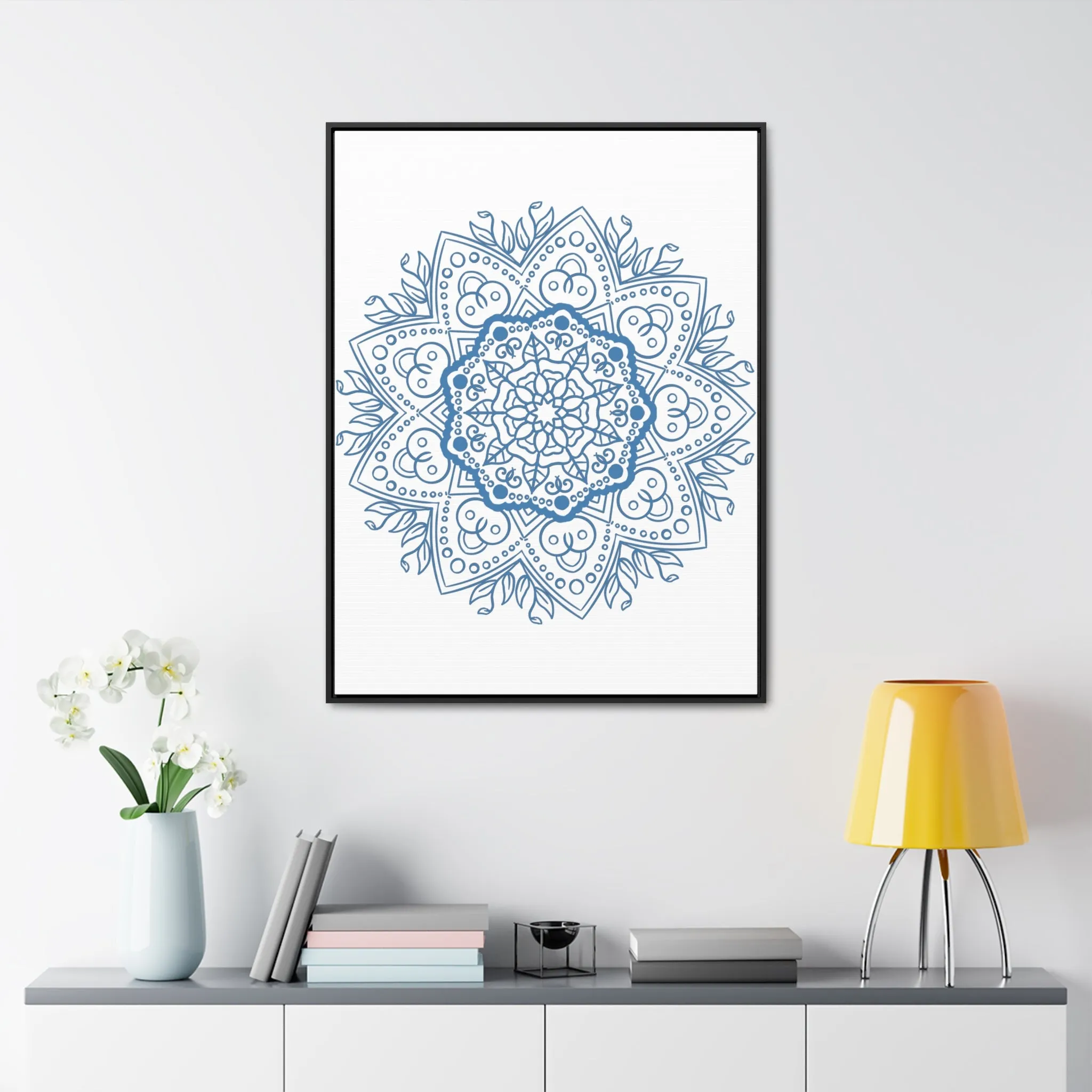 Handmade Mandala Art - Steel Blue - Gallery Canvas Wraps