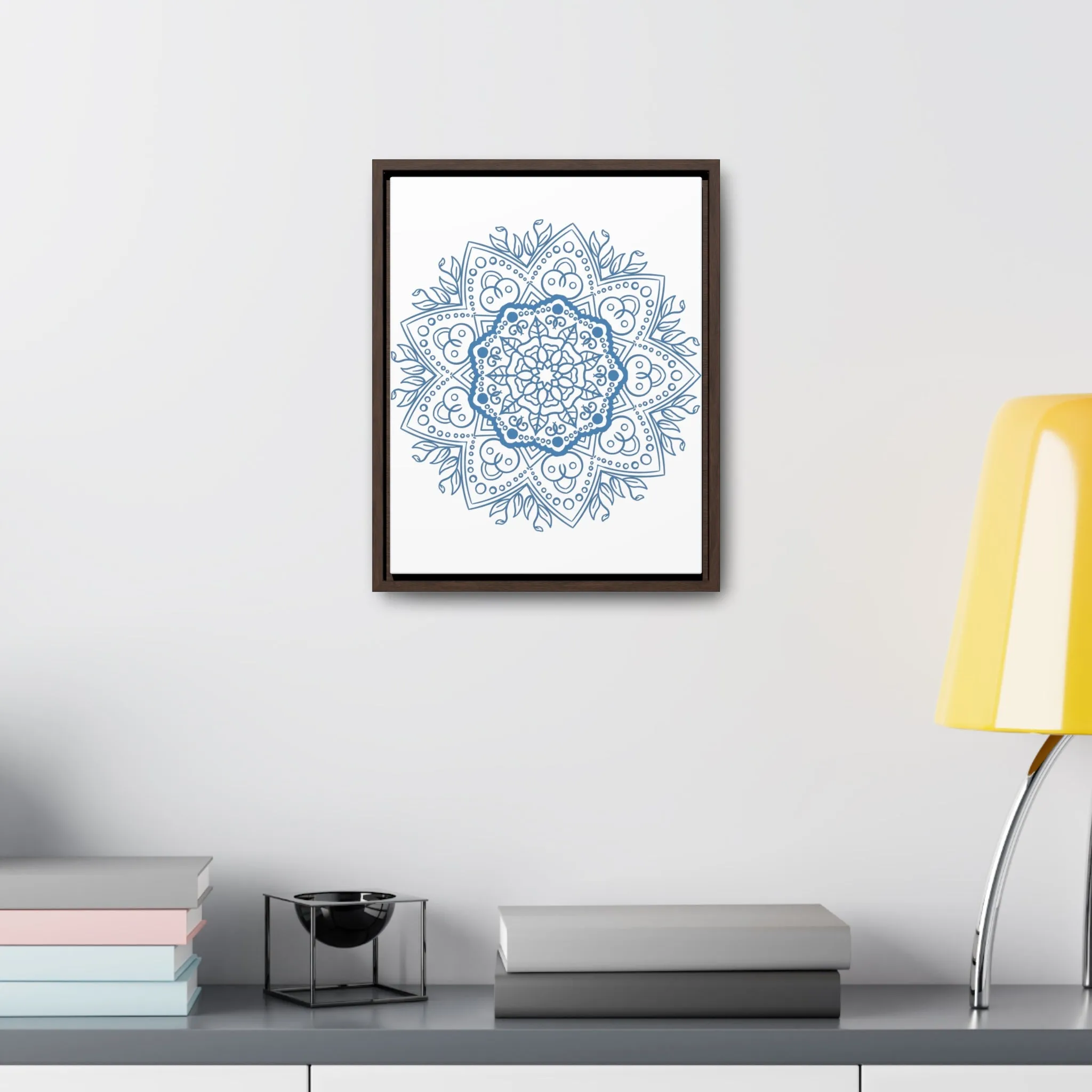 Handmade Mandala Art - Steel Blue - Gallery Canvas Wraps